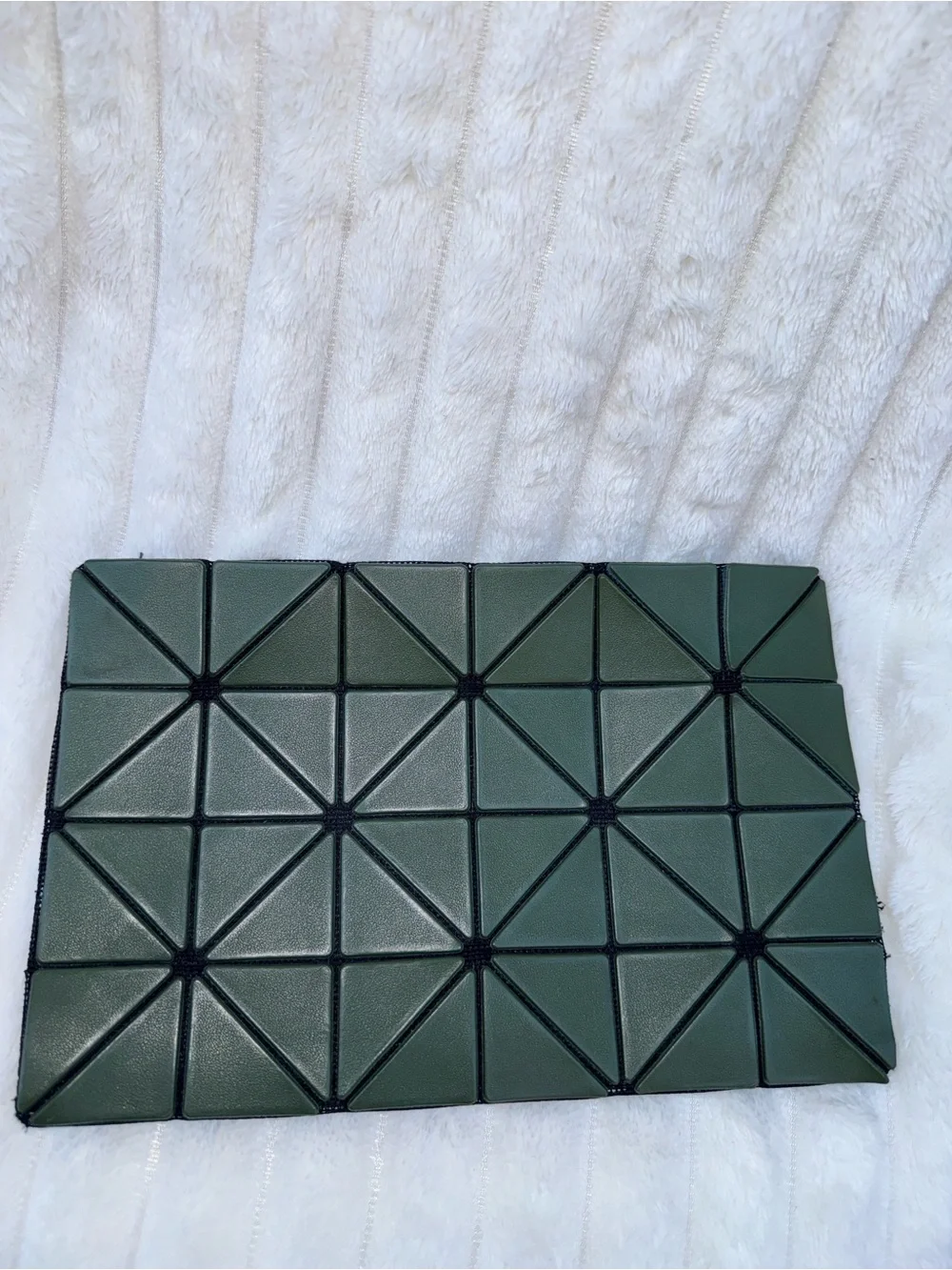 Issey Miyake Geometric Patent Zip Pouch